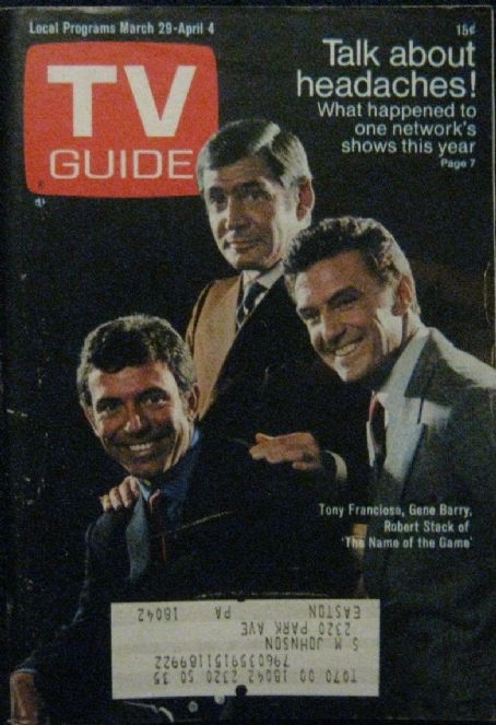 Anthony Franciosa, Gene Barry, Robert Stack, The Name of the Game, TV ...