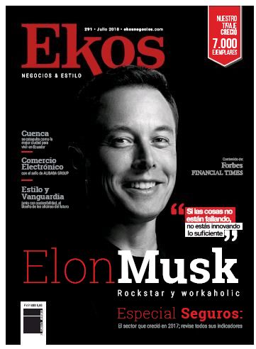 Elon Musk - Ekos Magazine Cover [Ecuador] (July 2018)