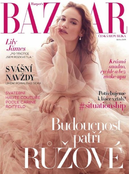 Lily James - Harper's Bazaar Magazine Cover [Czech Republic] (May 2019)