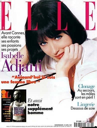 Isabelle Adjani, Elle Magazine 21 April 1997 Cover Photo - France