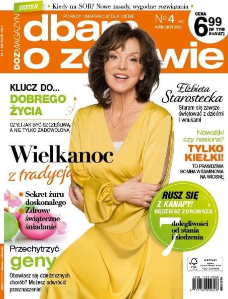 Elzbieta Starostecka Dbam O Zdrowie Magazine April 2023 Cover Photo