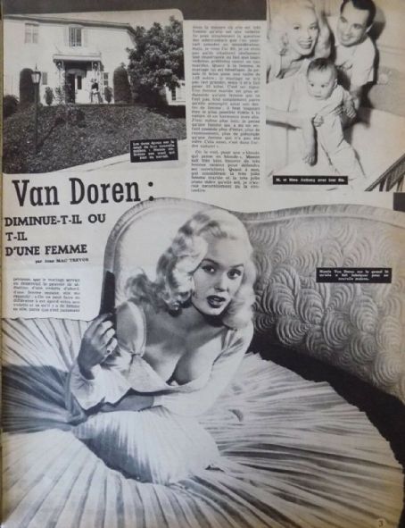 Mamie Van Doren - Cine Revue Magazine Pictorial [France] (15 March 1957)