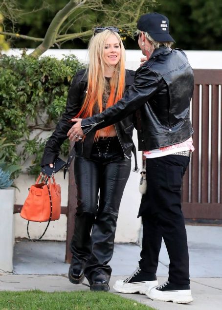 Avril Lavigne – With Mod Sun in West Hollywood wearing matching black leather outfits