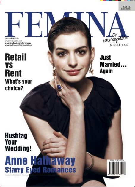 Anne Hathaway, Femina Magazine November 2015 Cover Photo - United Arab ...