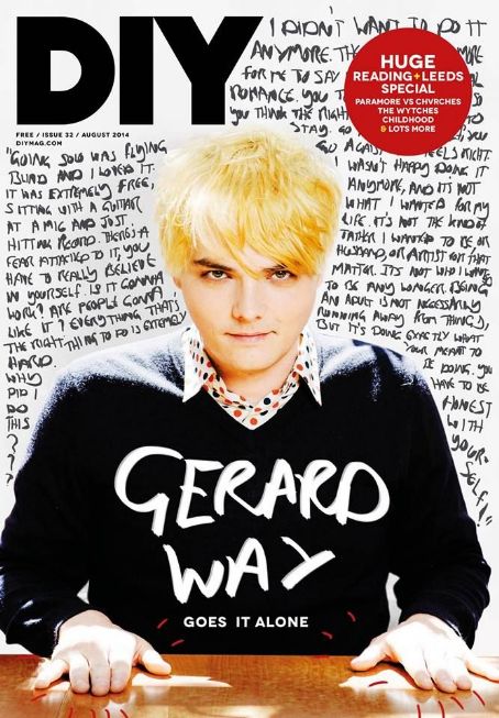 Gerard Way Diy Magazine August 14 Cover Photo United Kingdom Gerard Way Diy Magazine August 14 Cover Photo United Kingdom